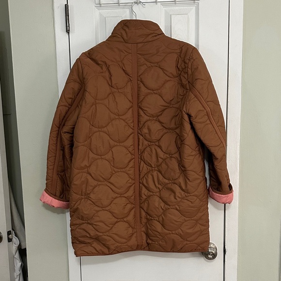 J. Crew Brown Quilted Puffer Jacket with Pink Lining - Picture 3 of 3